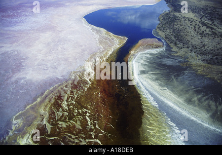 Soda deposits on Lake Magadi Kenya Stock Photo