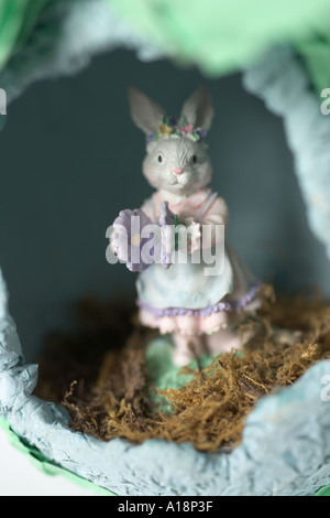 Easter Decoration with Female Easter Bunny Stock Photo