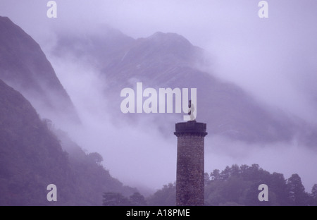 Monument to Bonnie Prince Charlie at Loch Sheil Glenfinnan Scottish Highlands.          GPL 2827-201 Stock Photo