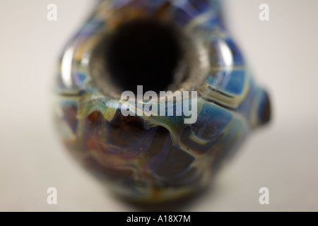 Close up of a pipe found during a search warrant The pipe had been used to smoke marijuana Stock Photo