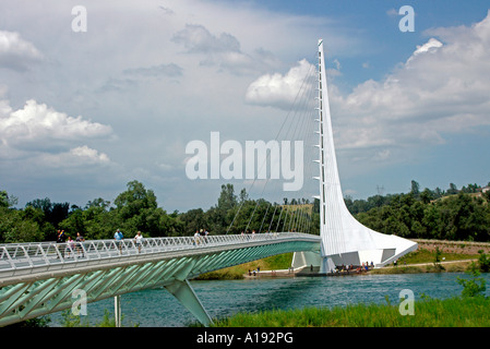 The Sundial Pedestrian Bridge in Redding CA USA Stock Photo