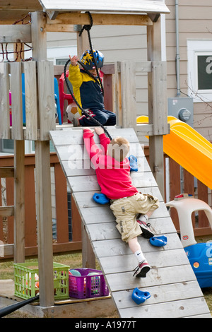 Climbing Ramp At Children's Playground Stock Photo - Alamy