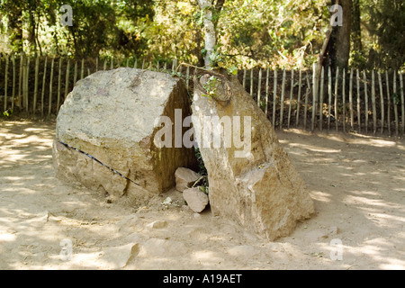 Merlin's tomb, Paimpont forest, Brittany, France Stock Photo