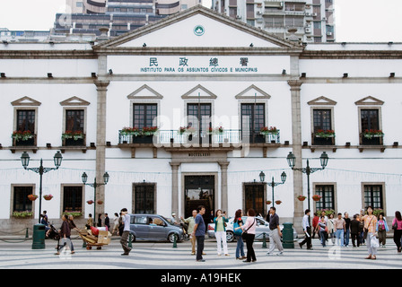 Macau Leal Senado Building Institute of Civic and Municipal Affairs China Stock Photo