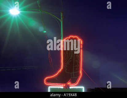 Neon cowboy Stock Photo