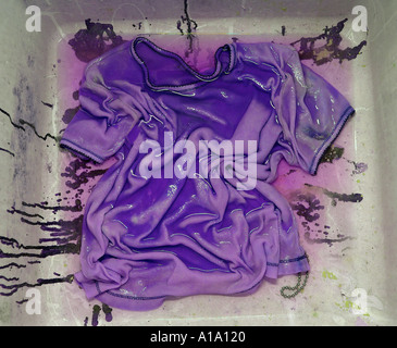 Shirt With Dye In Sink Stock Photo