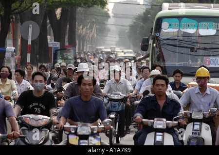 Very busy street traffic in Saigon, HCMC, Vietnam II Stock Photo