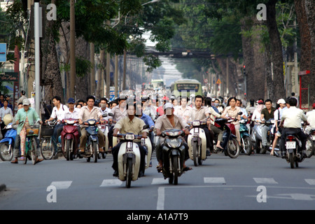 Very busy street traffic in Saigon, HCMC, Vietnam III Stock Photo