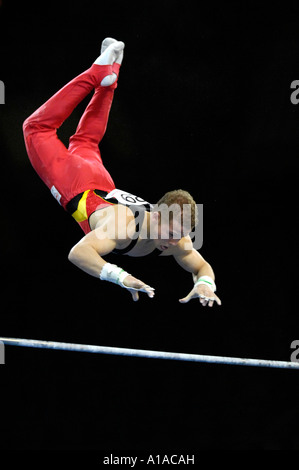 Fabian HAMBUeCHEN GER at the Gymnastics World Cup in Stuttgart 2006 at high bar Stock Photo