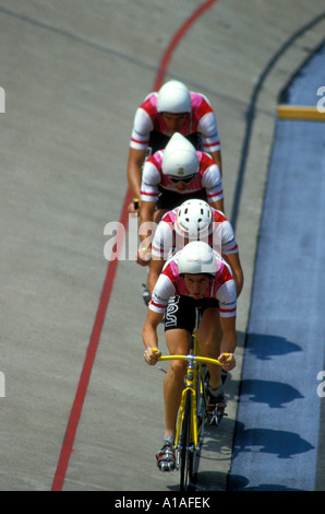 USA Pennsylvania Racers compete in National Track Championships Team Pursuit race at Trexlertown Velodrome Stock Photo