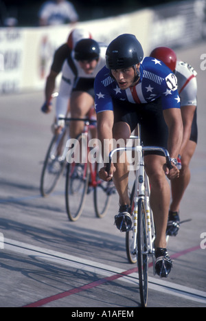 USA Pennsylvania Racers compete in National Track Championships Team Pursuit race at Trexlertown Velodrome Stock Photo