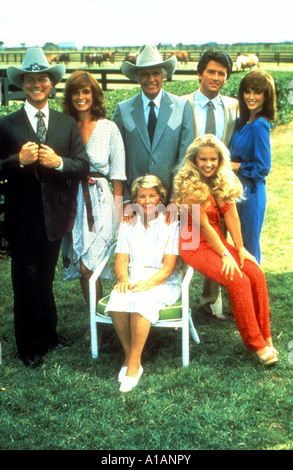 Dallas Year 1978 1991 Larry Hagman Linda Gray Jim Davis Patrick Duffy Victoria Principal Barbara Bel Geddes Charlene Tilton Stock Photo