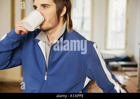 Man drinking coffee Stock Photo