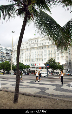 The Copacabana Palace Hotel front exterior on Atlantica Ave in Rio De Janeiro Brazil Stock Photo