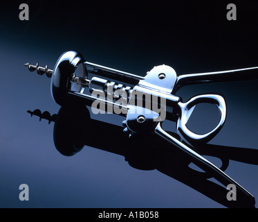 corkscrew on black Stock Photo