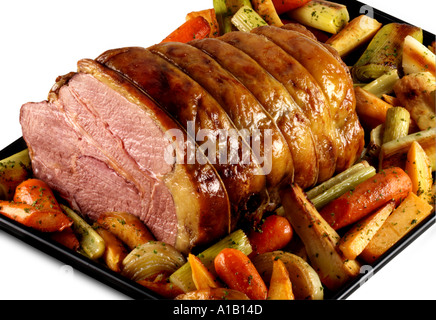 roast beef and vegetables Stock Photo