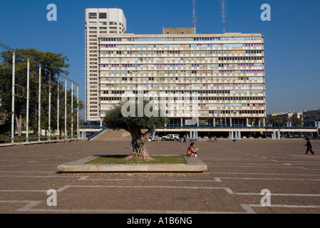 City hall and Rabin square in Tel Aviv Israel Stock Photo