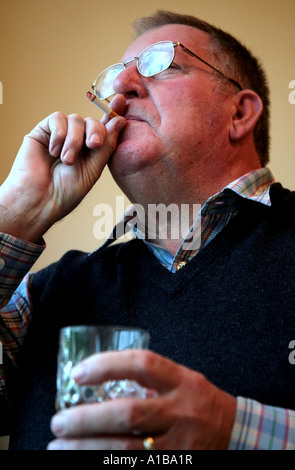 man smoking Stock Photo