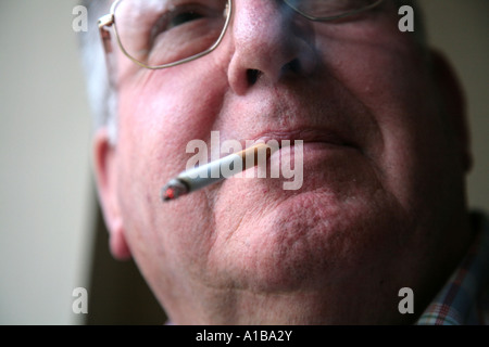 man smoking Stock Photo