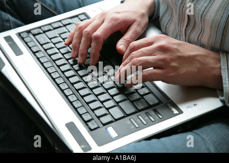 woman using laptop Stock Photo