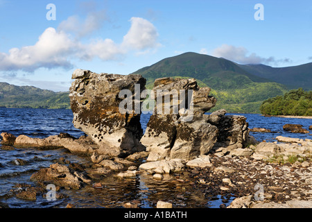 Rock formations at the Loch Lein, Killarney National Park, Ireland Stock Photo