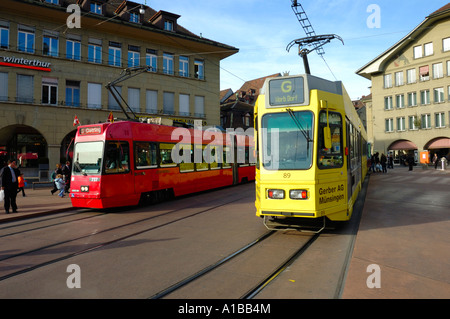 Swiss trams. Stock Photo