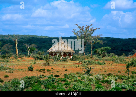 Painted house of Alaba people, Kulito, Ethiopia, Africa ...