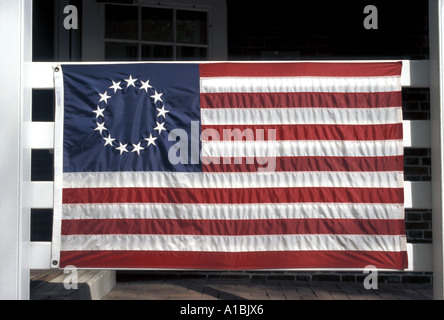 Historical Flag Of The United States Of America. First Used 1777 Stock 