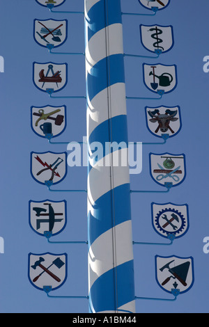 Maypole at Eurasburg Bavaria Germany Stock Photo