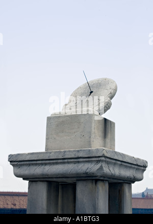 CHINA BEIJING The Forbidden City marble sundial stands in the courtyard in front of the Palace of Heavenly Purity Qianqinggong Stock Photo