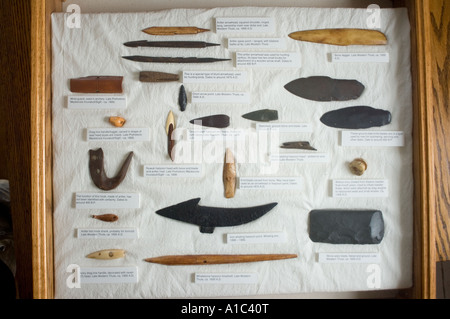 fishing and whaling artifacts in the Herschel Island museum off the Mackenzie River delta Yukon Territory Canada Stock Photo