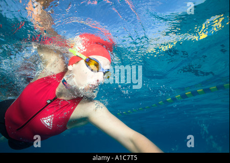 Female Triathlon Swimmer Stock Photo
