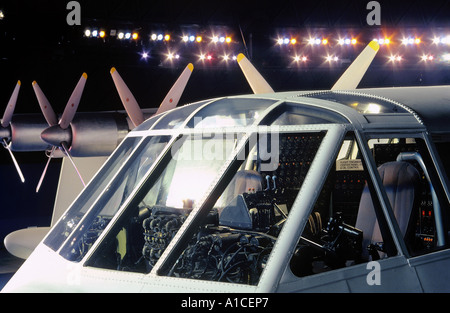 Outside the cockpit of the Spruce Goose as seen inside the exhibition dome in Long Beach, California Stock Photo