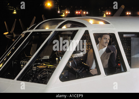 Outside the cockpit of the Spruce Goose as seen inside the exhibition dome in Long Beach, California Stock Photo