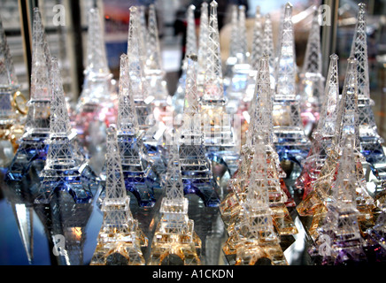 Souvenirs of Eiffel Tower on sale Stock Photo