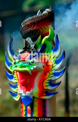 Giant dragon incense stickChinese temple Pulau Pangkor island Malaysia Stock Photo