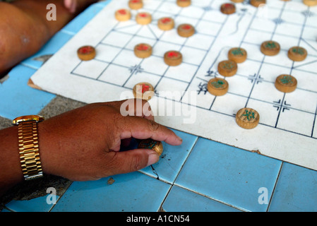 Chinese chess outside temple Pulau Pangkor island Malaysia Stock Photo