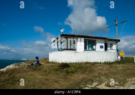 National Coastwatch Institution lookout St Albans head on the Dorset coast Stock Photo