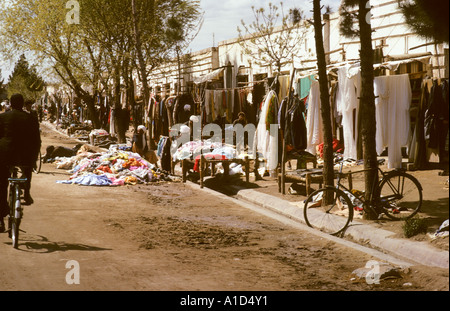 shop mud muddy street clothes garments rag trade Stock Photo