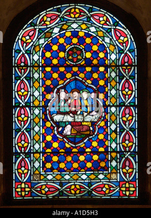 Stained glass window Canterbury Cathedral Kent England UK United Kingdom GB Great Britain EU European Union Europe Stock Photo