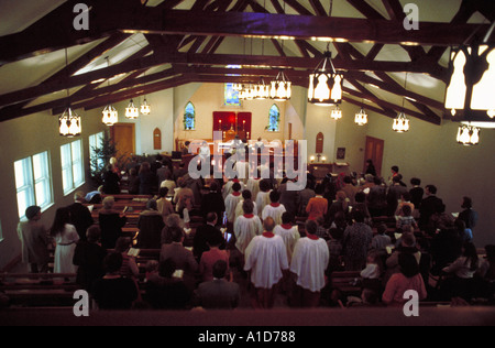 Christmas Eve Candlelight service Stock Photo