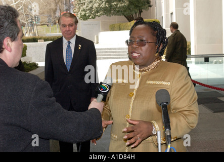 Nkosazana Dlamini Zuma Foreign Minister of South Africa speaks at a news conference at the State Department. Stock Photo