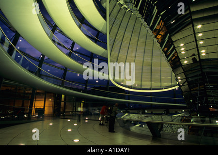 Inside the cupola dome designed by Sir Norman Foster at the Reichstag Berlin Germany Central Europe Stock Photo