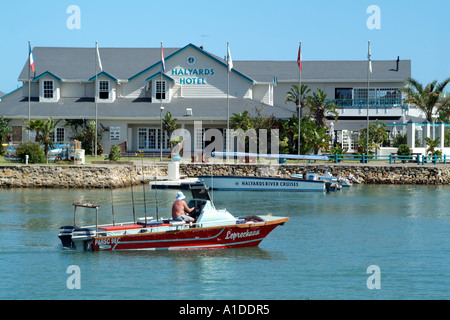 Port Alfred on River Kowie a seaside resort Eastern Cape South Africa RSA Halyards Hotel Stock Photo