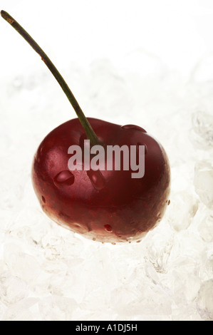 Cherry on ice Stock Photo