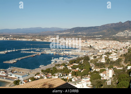 roas, town, center, bay, of roses, Spain, Spanish, coastal, resort, holiday, villas, timeshare, overseas, property, costa, brava Stock Photo