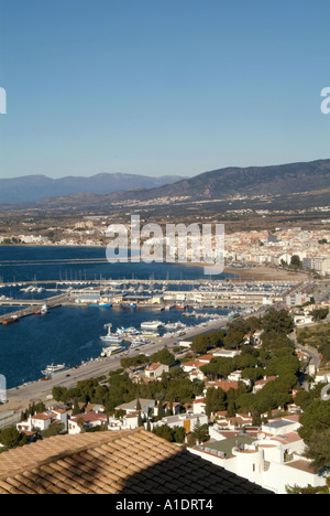 roas, town, center, bay, of roses, Spain, Spanish, coastal, resort, holiday, villas, timeshare, overseas, property, costa, brava Stock Photo