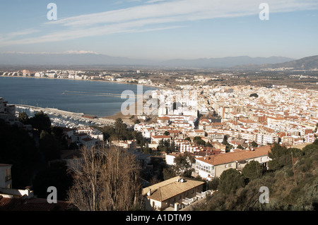 roas, town, center, bay, of roses, Spain, Spanish, coastal, resort, holiday, villas, timeshare, overseas, property, costa, brava Stock Photo