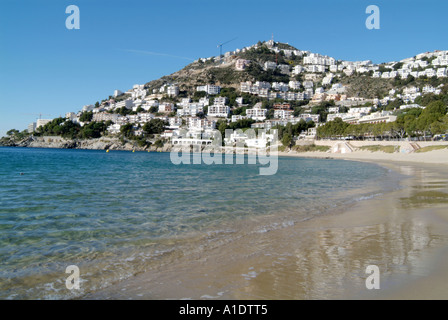 roas, town, center, bay, of roses, Spain, Spanish, coastal, resort, holiday, villas, timeshare, overseas, property, costa, brava Stock Photo