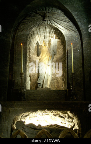 Kopalnia solna Wieliczka salt mine, altar detail in St. King chapel, Poland Stock Photo
